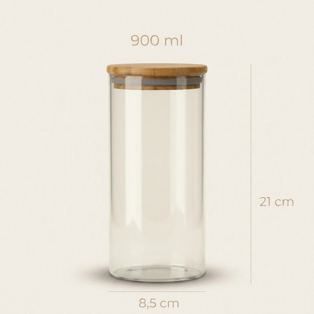 Bocal en verre rond 900ml – Image 3