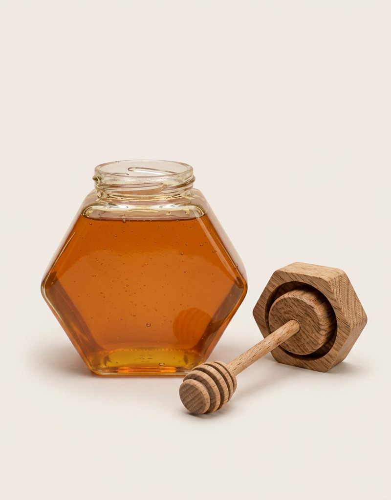 Pot de miel en verre