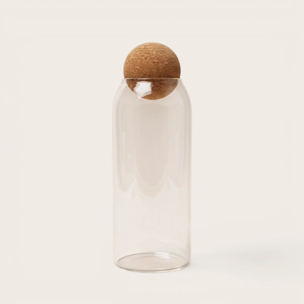 Bocal en Verre avec Boule de Liège 1000ml – Image 2