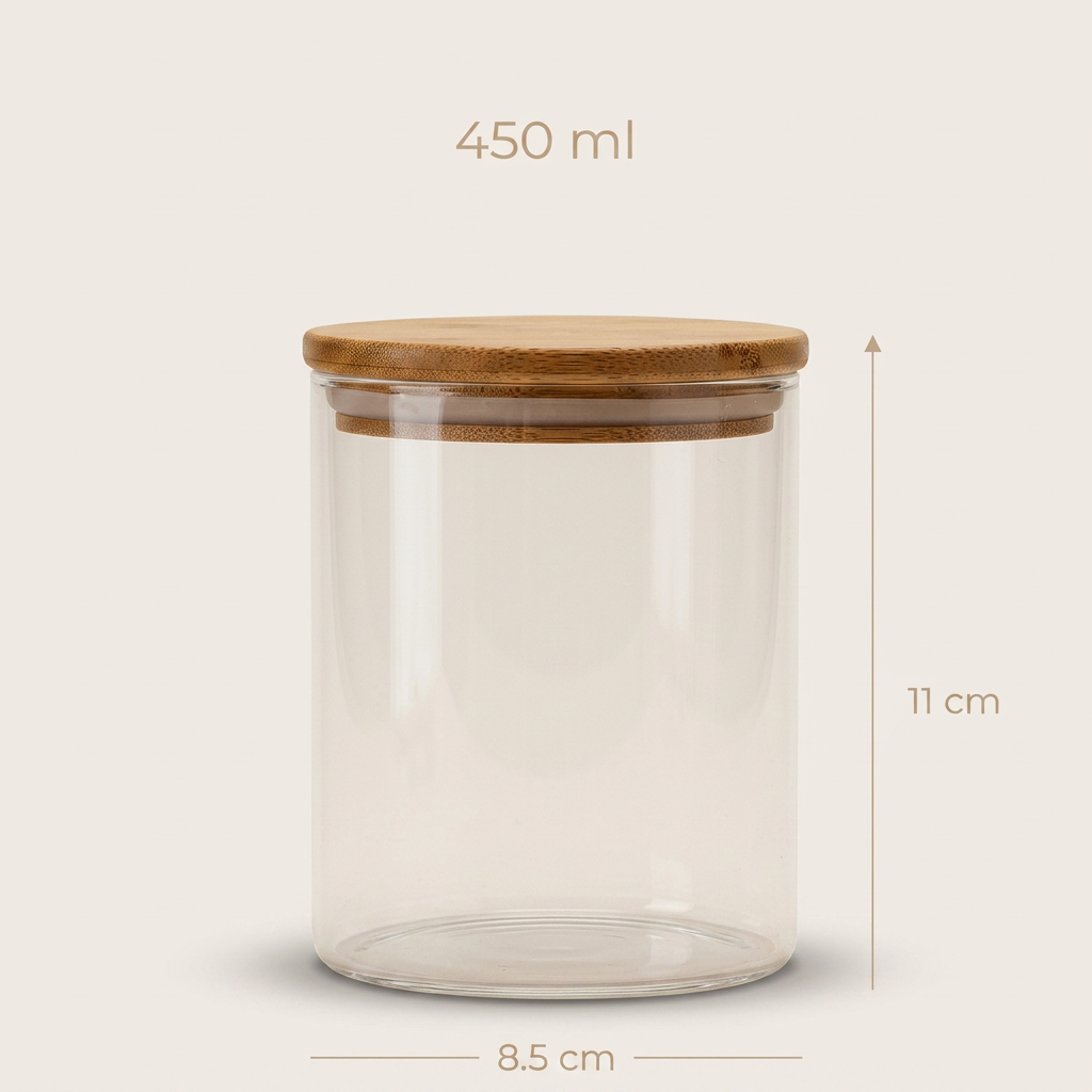 Bocal en Verre Rond 450ml – Image 3