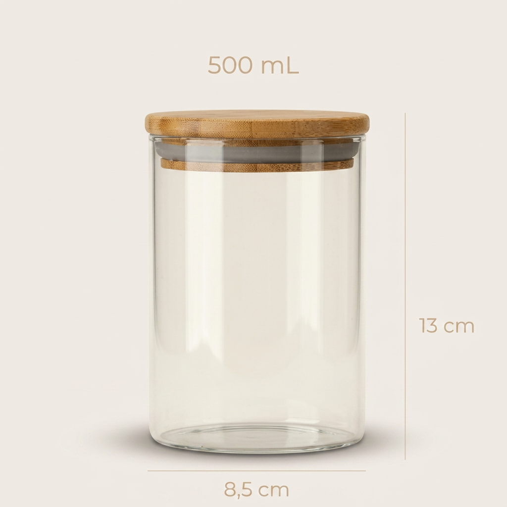 Bocal en Verre Rond 500ml – Image 2
