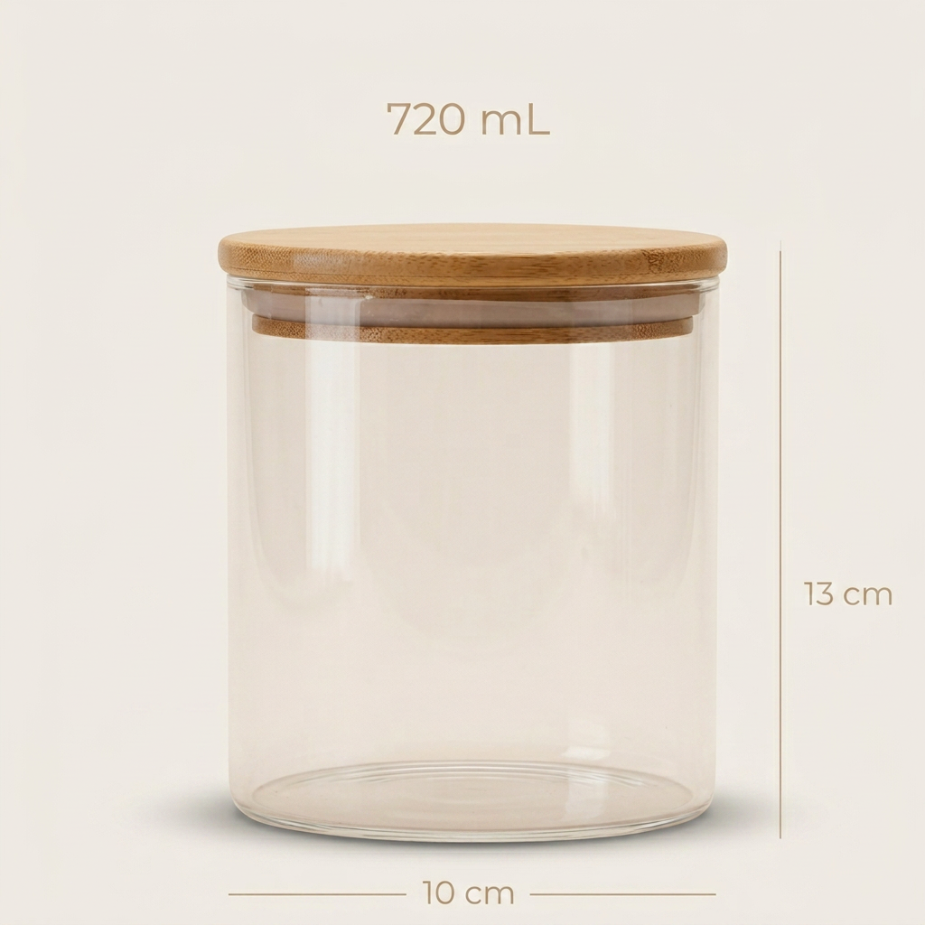 Bocal en Verre Rond 720ml – Image 3